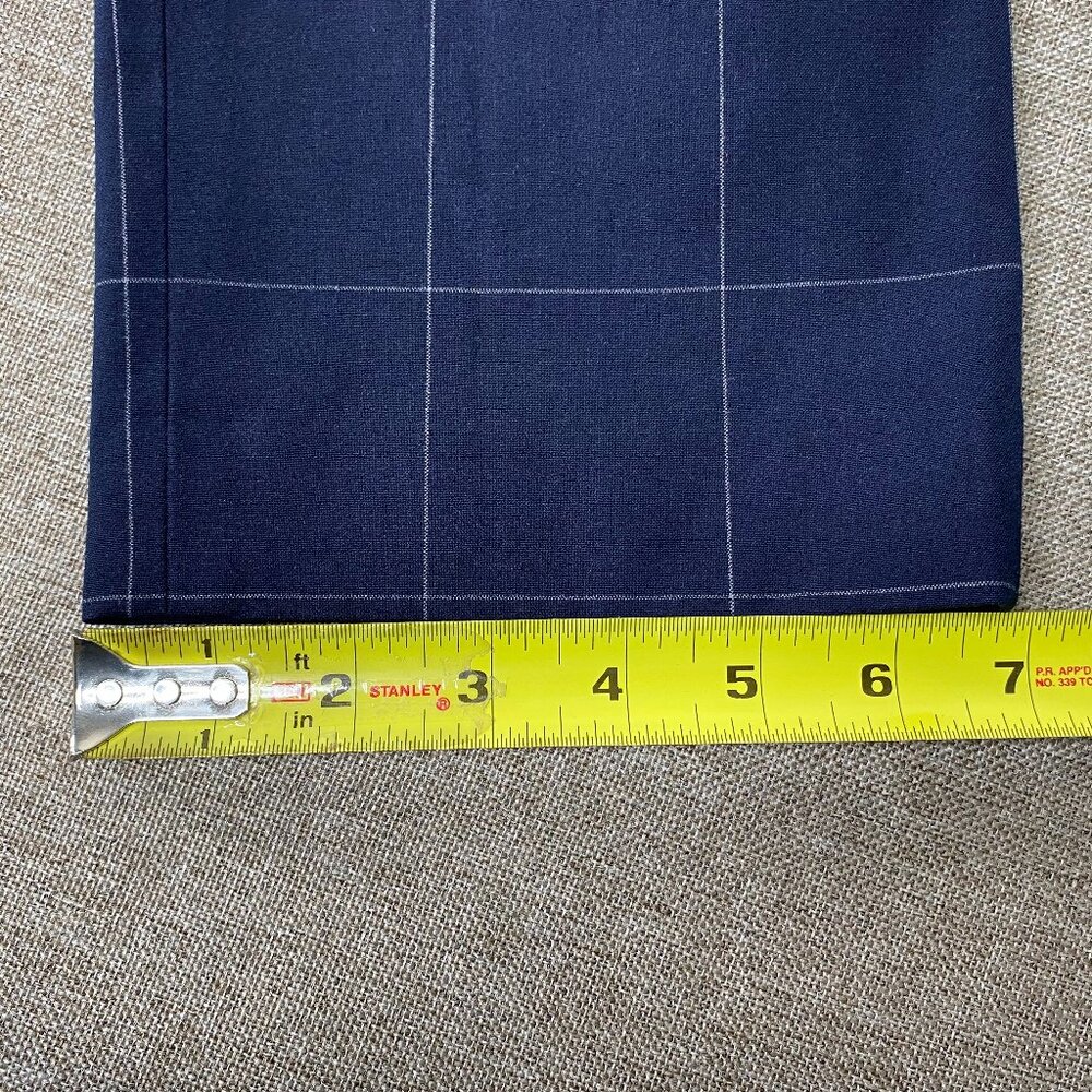 H&M SLIM FIT Dress Pants Men's 38 Mid Rise Blue Check Business Office - Picture 12 of 13